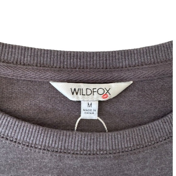 Wildfox Womens Easy Does It Graphic Sweatshirt Gray Pullover Stretch Medium New - Picture 7 of 9